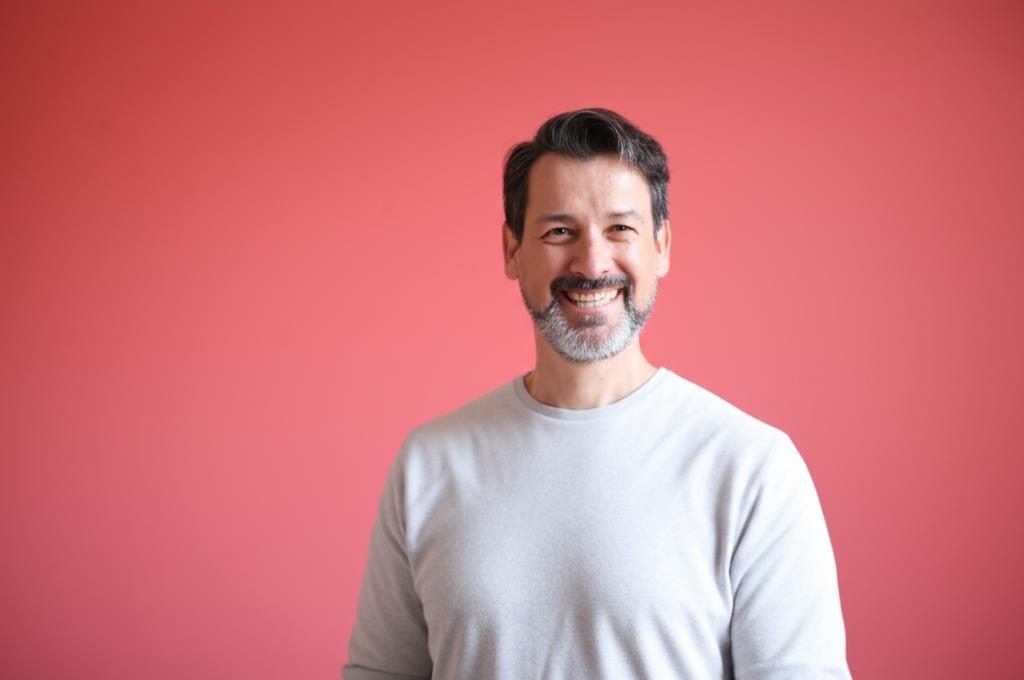 Photo of a middle-aged man looking more energetic and confident