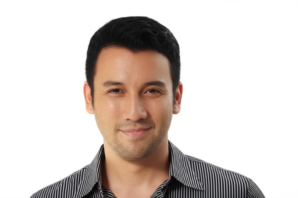 AI prompt: A man in Singapore looking confident and energetic, smiling slightly, perhaps getting ready for his day or feeling revitalized. Bright, natural lighting.
